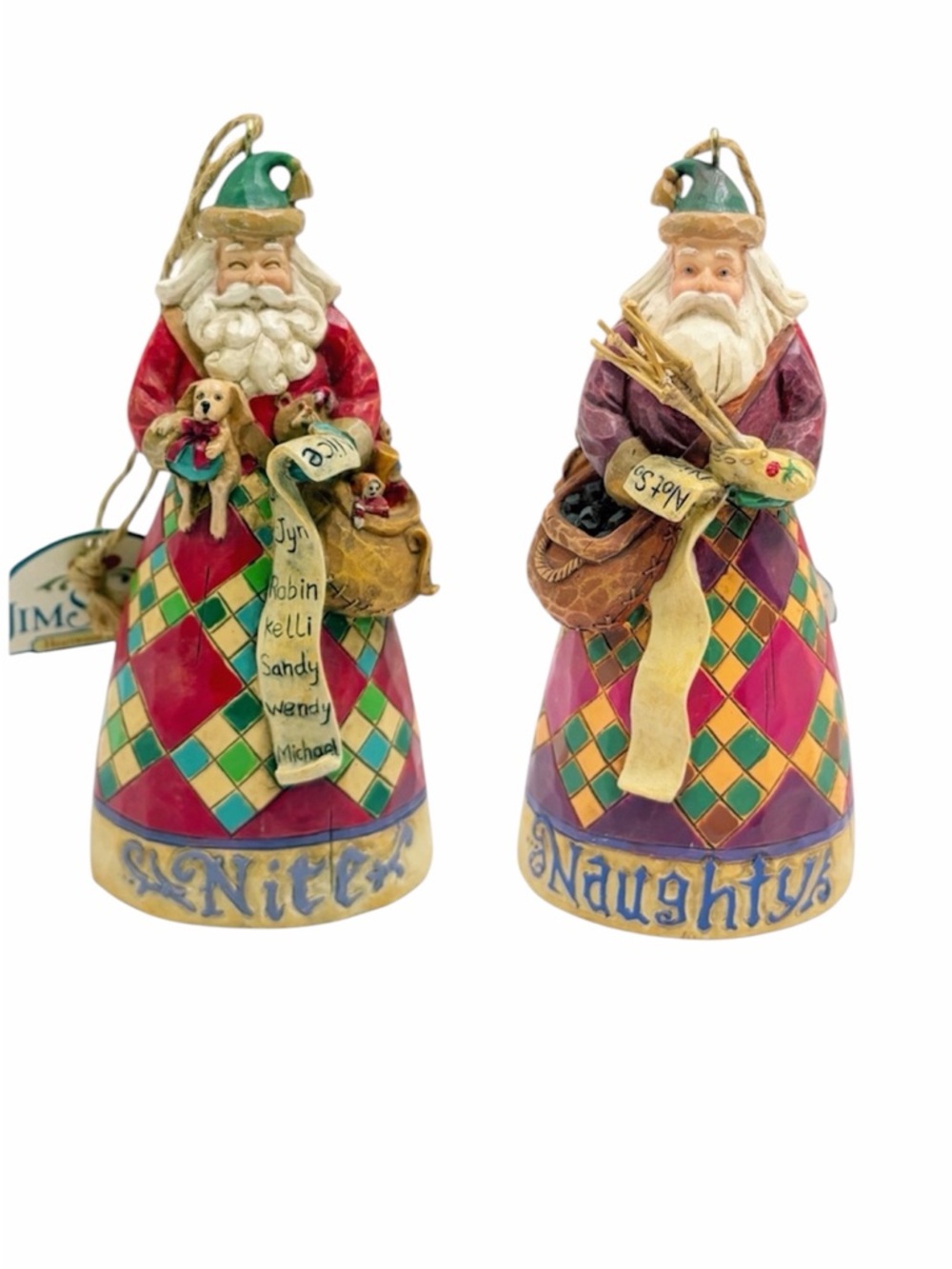 Jim Shore | Naughty or Nice Santa Ornament Double Sided